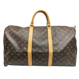 LOUIS VUITTON Authentic Brown Monogram Keepall 50 Boston Bag